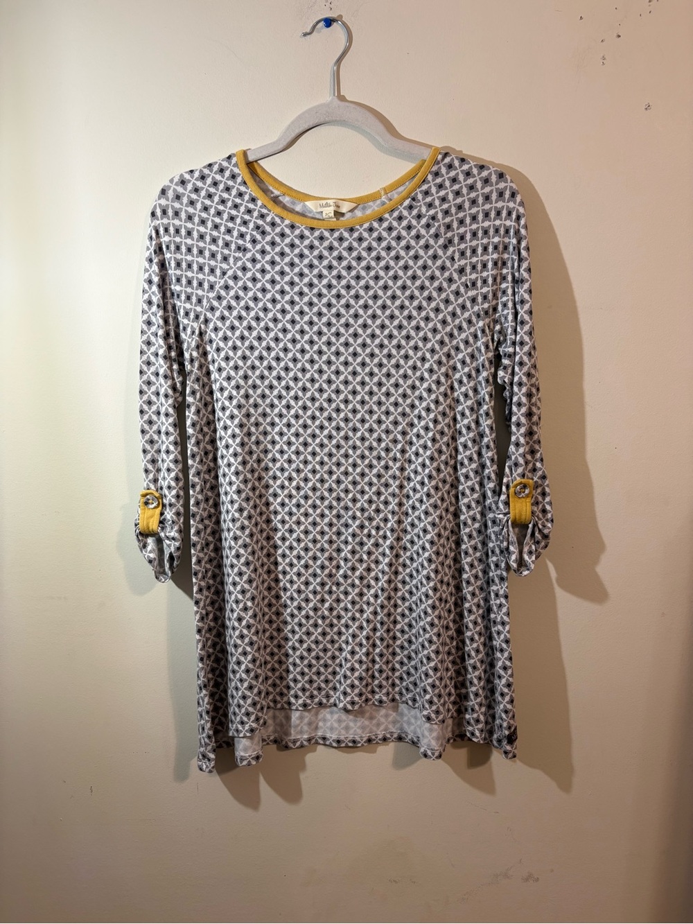 Matilda Jane Make Believe Starstruck Tunic Top women’s small‎ geometric yellow